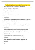 VA Training Questions with Correct Answers