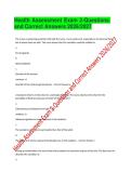 ACTUAL Health Assessment Exam 2-Questions and Correct Answers 2026&sol;2027