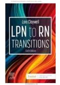 TEST BANK FOR LPN to RN Transitions 6th Edition by Lora Claywell ISBN&colon;978-0443105241 COMPLETE GUIDE ALLCHAPTERS COVERED WITH RATIONALES 100&percnt; VERIFIED A&plus; GRADE ASSURED&excl;&excl;&excl;&excl;&excl;NEW LATEST UPDATE&excl;&excl;&excl;&excl;&excl;