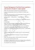 Project Management PostTest Exam questions&NewLine;and answers Graded A&plus; latest update&NewLine;Which of the following items best depicts the scope definition process&quest;&NewLine;It begins by clarifying project objectives and culminates in a baseline scope&NewLine;statement&period;&NewLine;Which of t