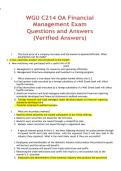 WGU C214 OA Financial Management Exam