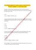 VERIFIED TAX PREPARER EXAMINATION 2 QUESTIONS WITH CORRECT ANSWERS 2026&period;