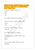 JERSEY COLLEGE NUTRITION Midterm Question&NewLine;and Answer &lbrack;2026&sol;2027&rsqb; &vert; UPDATED ACTUAL&NewLine;Exam &vert; Final Review&NewLine;
