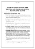 USPS 943 Exam Automotive Technician ACTUAL EXAM