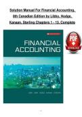 Solution Manual For Financial Accounting&comma; 8th Canadian Edition by Libby&comma; Hodge&comma; Kanaan&comma; Sterling 