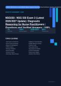 NSG 550 Diagnostic Reasoning for Nurse Practitioners Exam 3 Actual 2026&sol;2027 &ndash; 100&percnt; Verified &vert; Detailed Rationales &ndash; Pass Guaranteed &ndash; A&plus; Graded