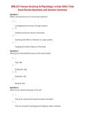 BIOL251 Human Anatomy & Physiology I w&sol;Lab 2026 &vert; Final&NewLine;Exam Review Questions and Answers Summary&NewLine;