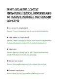 PRAXIS 5113 MUSIC CONTENT&NewLine;KNOWLEDGE LEARNING HANDBOOK 2026&NewLine;INSTRUMENTS ENSEMBLES AND HARMONY&NewLine;CONCEPTS
