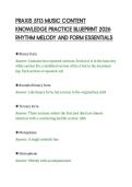 PRAXIS 5113 MUSIC CONTENT&NewLine;KNOWLEDGE PRACTICE BLUEPRINT 2026&NewLine;RHYTHM MELODY AND FORM ESSENTIALS