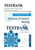 TEST BANK FOR Introductory Maternity & Pediatric Nursing Fifth edition by Nancy Hatfield and Cynthia Kincheloe ISBN- COMPLETE GUIDE 100&percnt; VERIFIED A&plus; GRADE ASSURED &excl;&excl;&excl; GUARANTEED SUCCESS &excl;&excl;&excl;