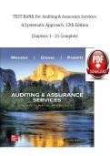 TEST BANK For Auditing & Assurance Services&colon; A Systematic Approach&comma; 12th Edition By William Messier Jr&comma; Steven Glover
