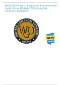WGU D618 Task 3&colon; Evaluating Environmental Health Risks Globally With Complete Solutions 2026&sol;2027