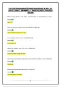 CPR CERTIFICATION QUIZ &vert; VERIFIED QUESTIONS & WELL DETAILED CORRECT ANSWERS &vert; A&plus; GRADED &vert; LATEST 2026&sol;2027 EDITION