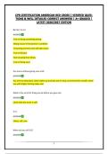 CPR CERTIFICATION AMERICAN RED CROSS &vert; VERIFIED QUESTIONS & WELL DETAILED CORRECT ANSWERS &vert; A&plus; GRADED &vert; LATEST 2026&sol;2027 EDITION