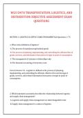 WGU D470 TRANSPORTATION&comma; LOGISTICS&comma; AND &NewLine;DISTRIBUTION OBJECTIVE ASSESSMENT EXAM &NewLine;QUESTIONS