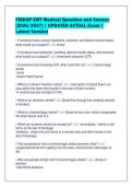 FISDAP EMT Medical Question and Answer&NewLine;&lbrack;2026&sol;2027&rsqb; &vert; UPDATED ACTUAL Exam &vert;&NewLine;Latest Version