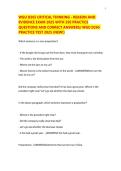 WGU D265 Critical Thinking&colon; Reason and Evidence Practice Questions & Verified Answers &vert; 250 Comprehensive Practice Questions &vert; Latest 2025 Edition