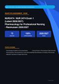 NUR 2474 Pharmacology for Professional Nursing Exam 1 Actual 2026&sol;2027 &ndash; 100&percnt; Verified &vert; Detailed Rationales &ndash; Pass Guaranteed &ndash; A&plus; Graded