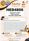 HED4806 Assignment 4 &lpar;COMPLETE ANSWERS&rpar; 2026 - DUE August 2026