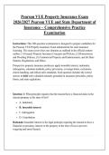 Pearson VUE Property Insurance Exam &NewLine;2026&sol;2027 Pearson VUE and State Department of &NewLine;Insurance &ndash; Comprehensive Practice &NewLine;Examination