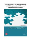 SOLUTIONS MANUAL for Advanced Accounting&comma; 15th Edition by Joe Ben Hoyle&comma; Schaefer and Doupnik &vert; Complete 19 Chapters