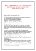 MEDICATION AIDE STATE TEST EXAM 2025&sol;2026 &NewLine;QUESTIONS AND CORRECT ANSWERS WITH &NewLine;DETAILED RATIONALES