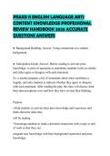 PRAXIS II ENGLISH LANGUAGE ARTS&NewLine;CONTENT KNOWLEDGE PROFESSIONAL&NewLine;REVIEW HANDBOOK 2026 ACCURATE&NewLine;QUESTIONS ANSWERS