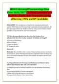 NR565 Advanced Pharmacology Final &NewLine;Exam 2026&sol;2027 &vert; Verified Questions and &NewLine;Answers Chamberlain University College &NewLine;of Nursing &vert; MSN and NP Candidates 