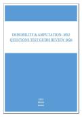 IMMOBILITY & AMPUTATION- MS2 QUESTIONS TEST GUIDE REVIEW 2026