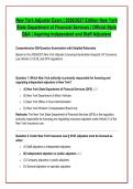 New York Adjuster Exam &vert; 2026&sol;2027 Edition New York &NewLine;State Department of Financial Services &vert; Official-Style &NewLine;Q&A &vert; Aspiring Independent and Staff Adjusters