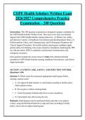 COPE Health Scholars Written Exam &NewLine;2026&sol;2027 Comprehensive Practice &NewLine;Examination &ndash; 200 Questions
