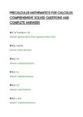 PRECALCULUS MATHEMATICS FOR CALCULUS&NewLine;COMPREHENSIVE SOLVED QUESTIONS AND&NewLine;COMPLETE ANSWERS
