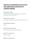 PRECALCULUS MATHEMATICS FOR CALCULUS&NewLine;FINAL PAPER SOLVED QUESTIONS WITH&NewLine;COMPLETE ANSWERS&NewLine;
