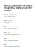 PRECALCULUS MATHEMATICS FOR CALCULUS&NewLine;UPDATED ACTUAL QUESTIONS AND CORRECT&NewLine;ANSWERS&NewLine;