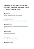 PRECALCULUS WITH LIMITS 2026 ACTUAL&NewLine;TEST PAPER QUESTIONS SOLUTIONS VERIFIED&NewLine;COMPLETE STUDY PACKAGE&NewLine;