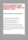 NR 302 Health Assessment I Final Exam &NewLine;Practice Actual 2026&sol;2027 &ndash; Complete &NewLine;Exam-Style Questions &vert; 100&percnt; Verified &ndash; Pass &NewLine;Guaranteed &ndash; A&plus; Graded