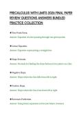 PRECALCULUS WITH LIMITS 2026 FINAL PAPER&NewLine;REVIEW QUESTIONS ANSWERS BUNDLED&NewLine;PRACTICE COLLECTION