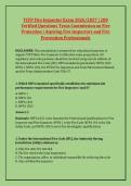 TCFP Fire Inspector Exam 2026&sol;2027 &vert; 200 &NewLine;Verified Questions Texas Commission on Fire &NewLine;Protection &vert; Aspiring Fire Inspectors and Fire &NewLine;Prevention Professionals