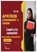 AFK1506 ASSIGNMENT 3 2026 - COMPLETE ANSWERS