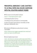 PREHOSPITAL EMERGENCY CARE CHAPTERS 1&NewLine;TO 44 FINAL PAPER 2026 SOLVED QUESTIONS&NewLine;WITH FULL SOLUTION ALREADY PASSED