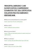 PREHOSPITAL EMERGENCY CARE&NewLine;ELEVENTH EDITION COMPREHENSIVE&NewLine;EXAMINATION TEST 2026 CERTIFICATION&NewLine;EVALUATION PRACTICE EMERGENCY&NewLine;RESPONSE BANK