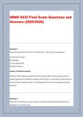 NRNP 6635 Final Exam Questions and &NewLine;Answers &lpar;2025&sol;2026&rpar;