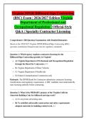 Virginia DPOR Billboard Sign Contracting &NewLine;&lpar;BSC&rpar; Exam &vert; 2026&sol;2027 Edition Virginia &NewLine;Department of Professional and &NewLine;Occupational Regulation &vert; Official-Style &NewLine;Q&A &vert; Specialty Contractor Licensing