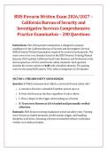 BSIS Firearm Written Exam 2026&sol;2027 &ndash; &NewLine;California Bureau of Security and &NewLine;Investigative Services Comprehensive &NewLine;Practice Examination &ndash; 200 Questions