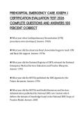 PREHOSPITAL EMERGENCY CARE JOSEPH J&NewLine;CERTIFICATION EVALUATION TEST 2026&NewLine;COMPLETE QUESTIONS AND ANSWERS 100&NewLine;PERCENT CORRECT&NewLine;