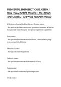 PREHOSPITAL EMERGENCY CARE JOSEPH J&NewLine;FINAL EXAM SCRIPT 2026 FULL SOLUTIONS&NewLine;AND CORRECT ANSWERS ALREADY PASSED&NewLine;