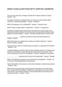 MGMT EXAM QUESTIONS WITH VERIFIED ANSWERS