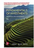 Solution Manual for Fundamentals of Investments Valuation and Management 9th Edition by Bradford Jordan&comma; Thomas Miller&comma; Steve Dolvin &vert; ISBN-13 978-1260013979 &vert; Chapter 1-21 &vert; All Chapters &NewLine; 