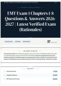 EMT Exam 1 Chapters 1-8 Questions & Answers 2026-2027 &vert; Latest Verified Exam &lpar;Rationales&rpar;