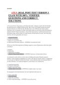 ATLS Post Test Version 3 Advanced Trauma Life Support Exam Questions with Verified Answers Complete Exam Material